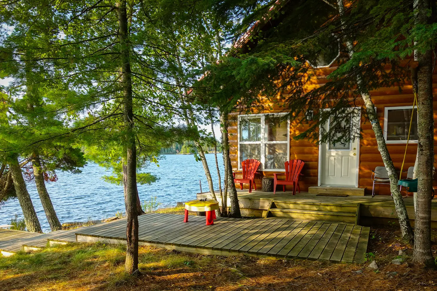 log cabin in the woods